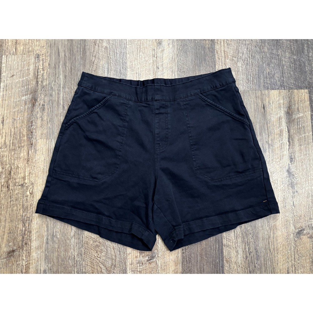 Nautica Jeans Women Black Pull On Utility Shorts Size Large Cotton Blend Stretch - Picture 2 of 7
